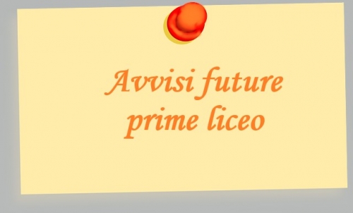 Avvisi per le future PRIME LICEO a.s.2025/26