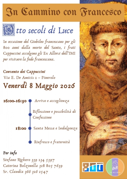 Gli ex Allievi IMI "In Cammino con Francesco" per gli 800 anni del Santo