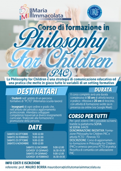 Corso di formazione in Philosophy for Children 